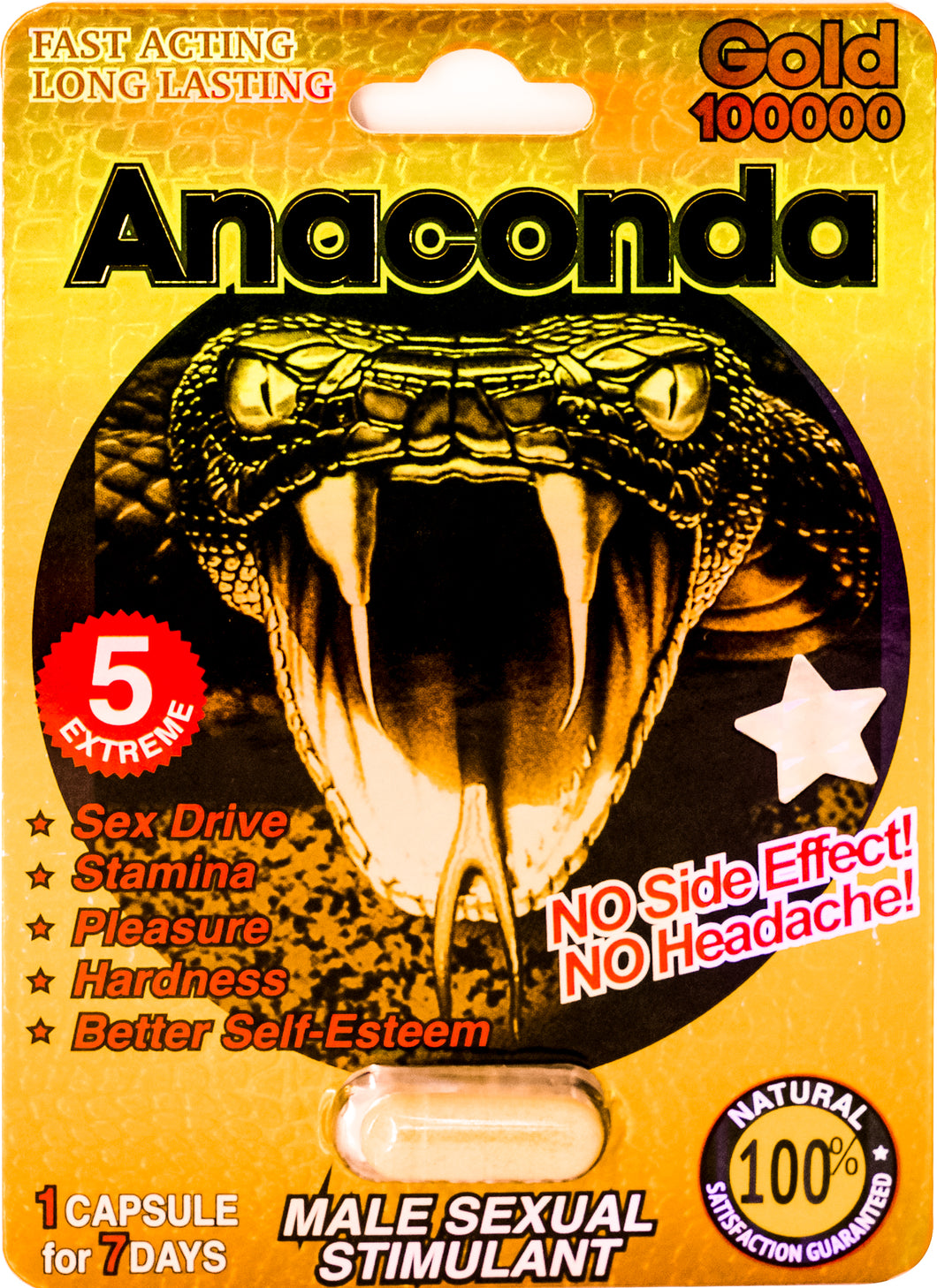 Anacnda Gold 100000 / Fast Acting Amplifier for Strength, Performance, Energy, and Endurance, Extra Strength